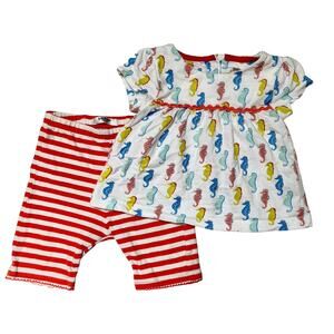 Baby Boden Seahorse Play Set Outfit Size 3-6m